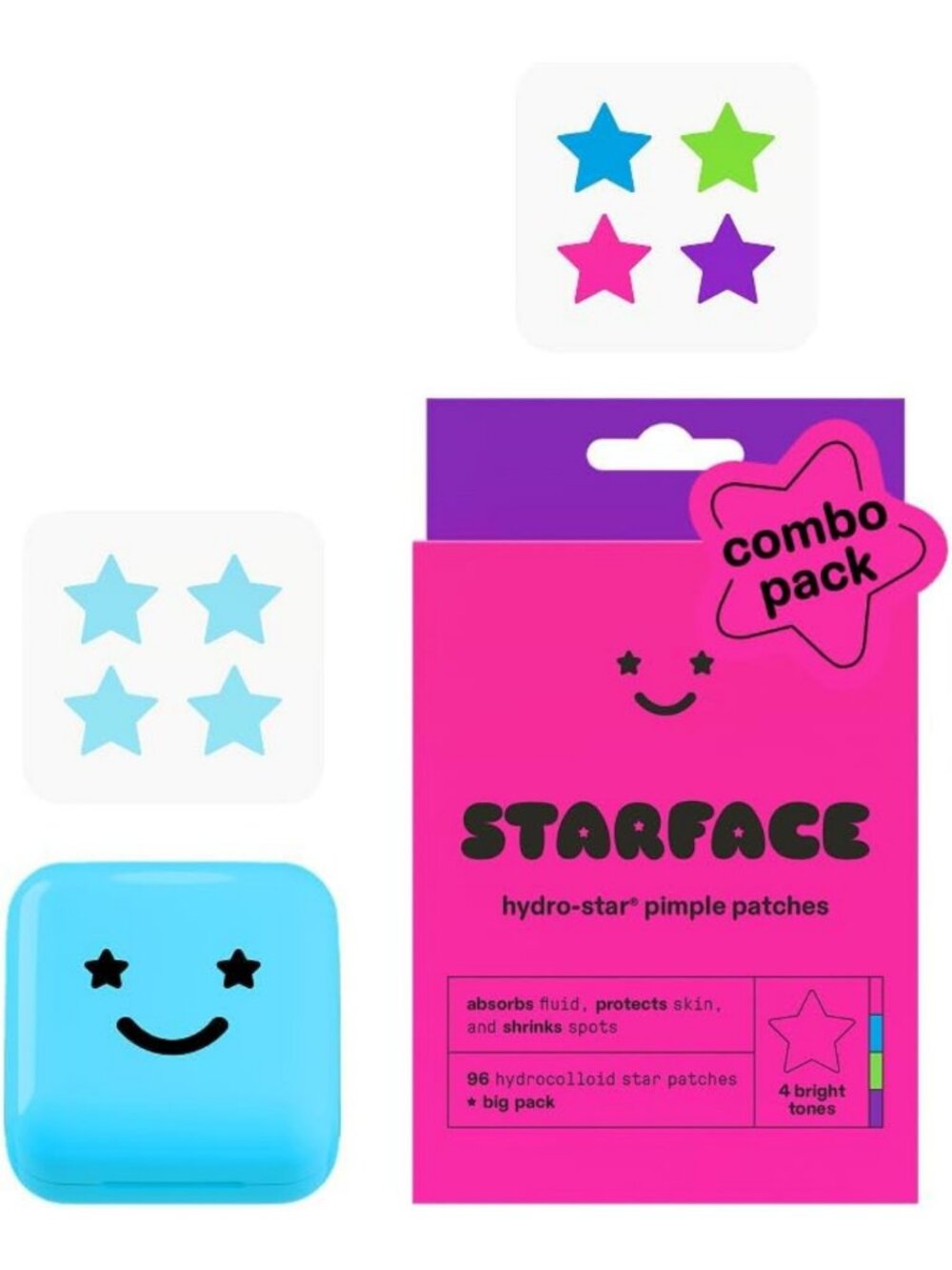 Hydro-Star Big Blue Compact & Party Patches Set - Acne Treatment & Skin Care